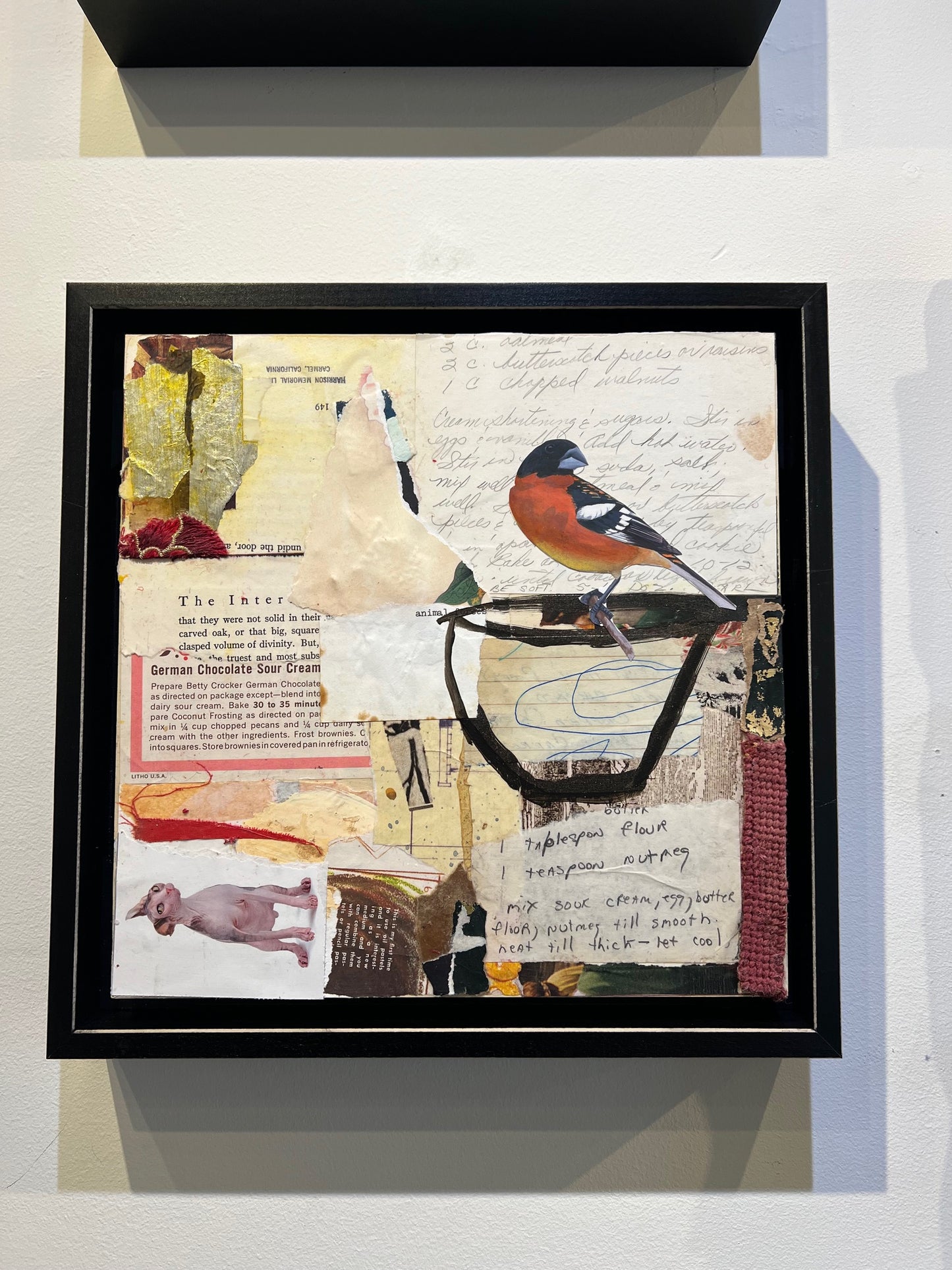 Teatime, mixed media collage, 10" x 10"