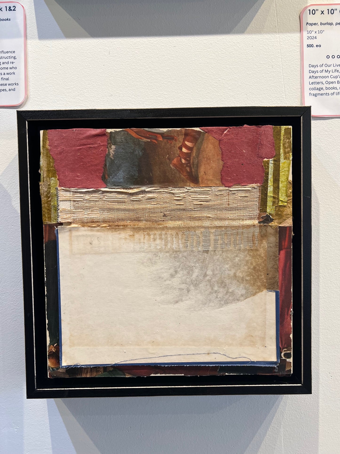 Open Book, mixed media collage, 10" x 10"