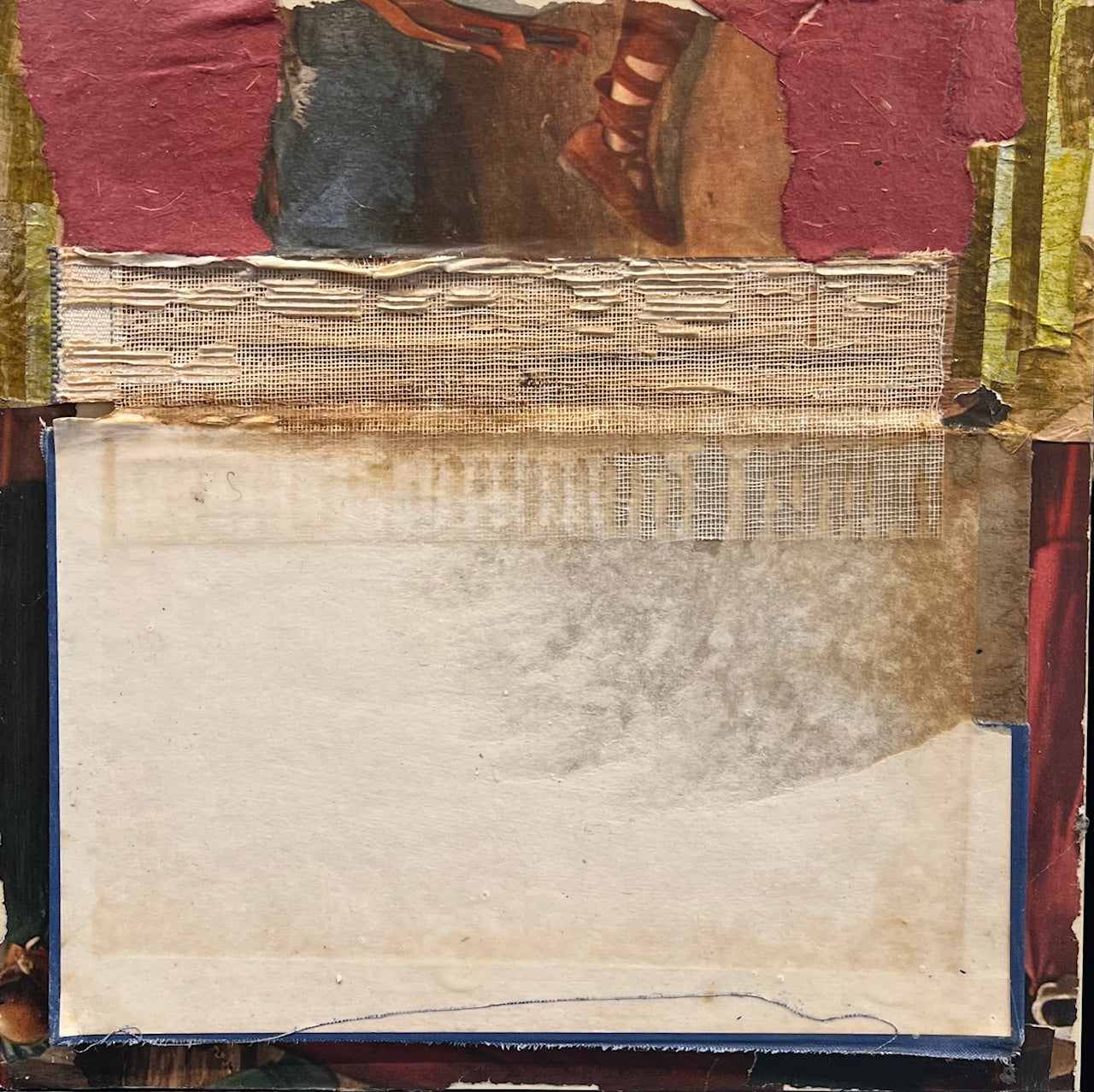 Open Book, mixed media collage, 10" x 10"