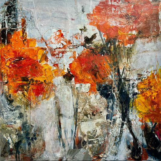 Poppies 20" x 20" acrylic on canvas