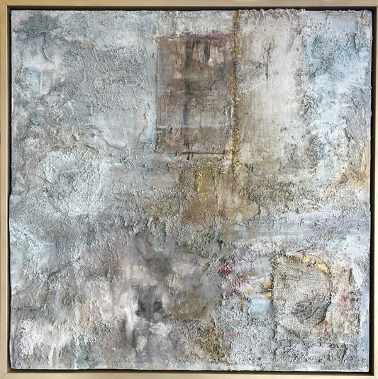 Story Told, mixed media concrete 24" x 24"